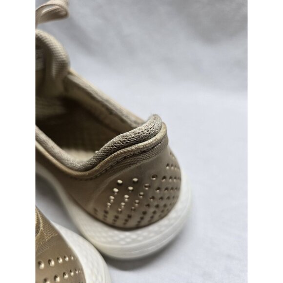 Crocs Lite Ride Pacer Perforated Champagne Sneakers Women’s Sz 8 Comfort Shoes - Picture 13 of 16